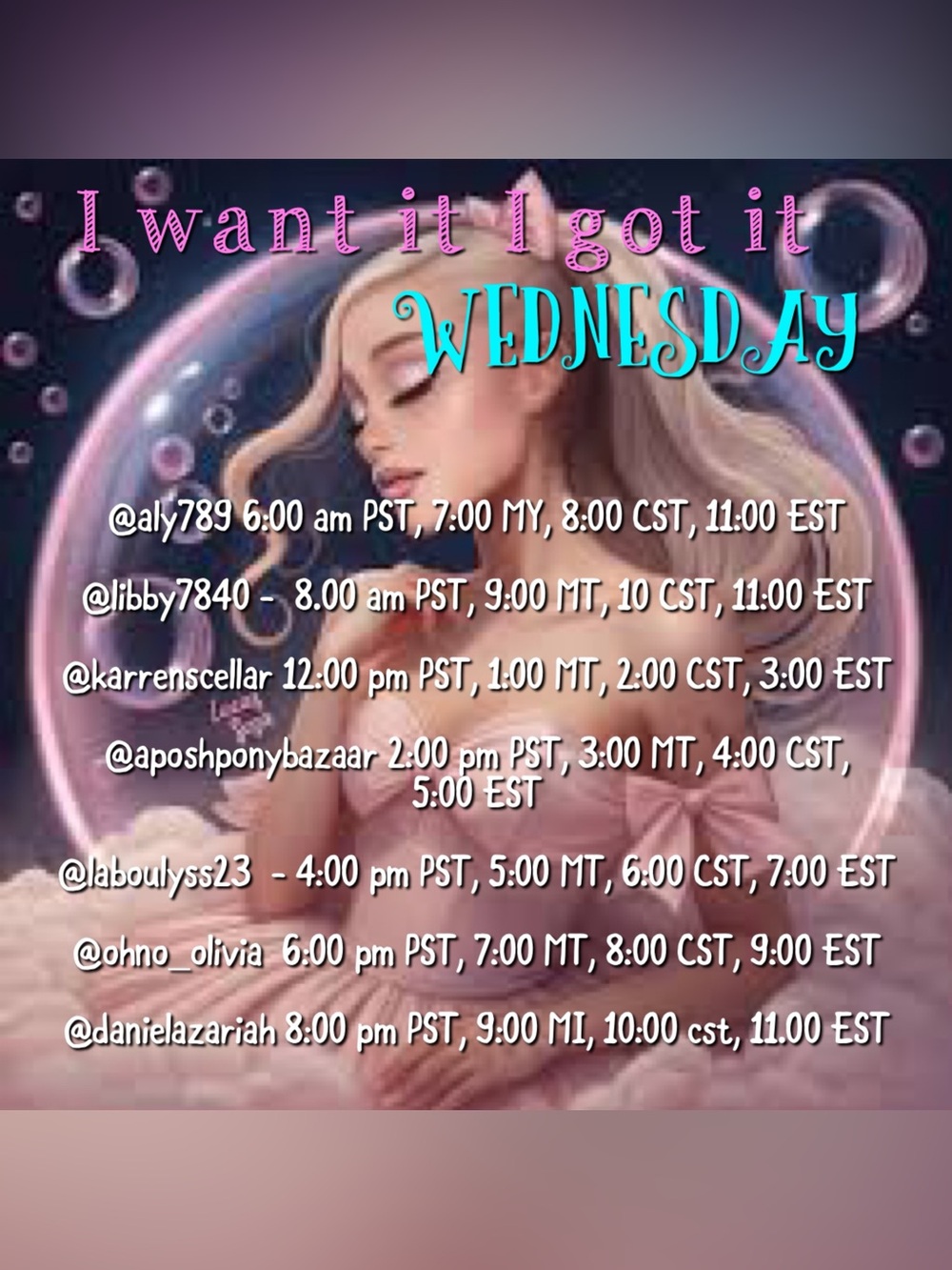I Want It Wednesday! 11am cst Live Share Show Train Listing. Come add your items
